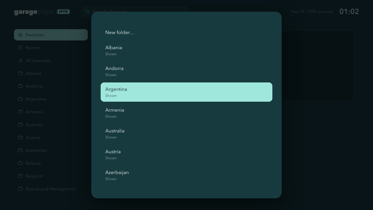 Manage folders: show, hide, order and lock them