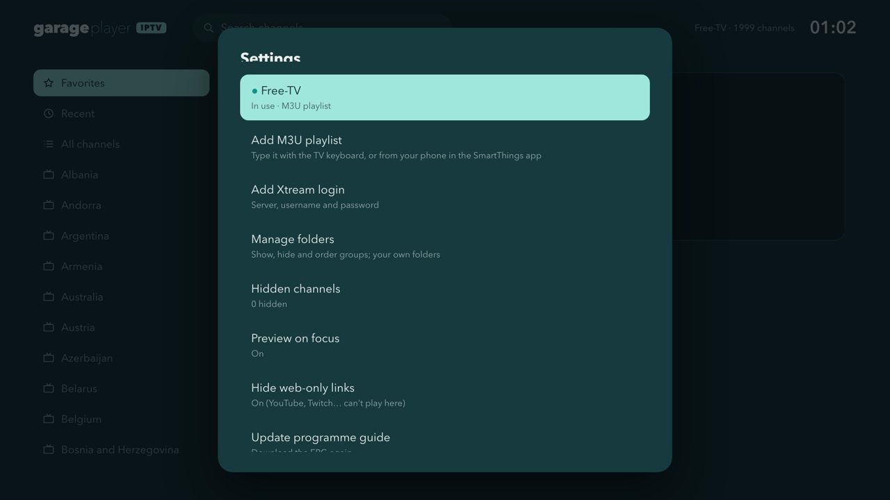 Add M3U playlists and Xtream Codes logins
